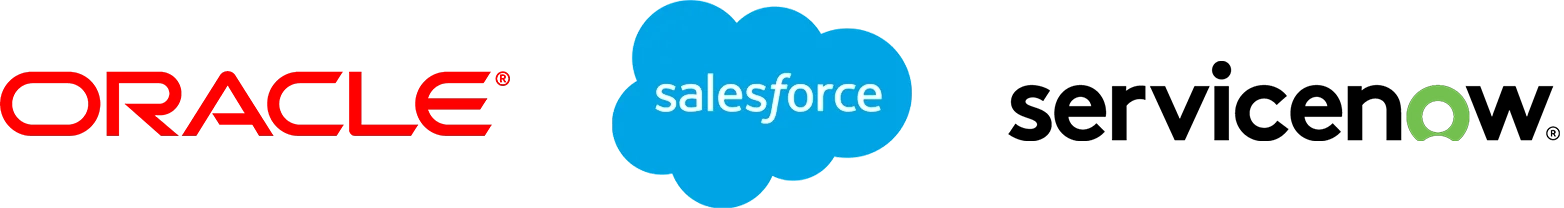 Oracle Salesforce ServiceNow